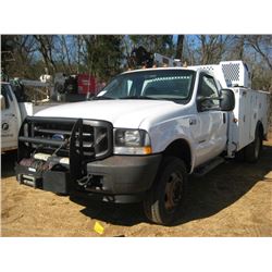 2004 FORD F550 4X4 SERVICE TRUCK, S/N 1FDAF57P64ED11830, POWER STROKE DIESEL, A/T, IMT SERVICE BODY,