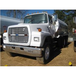 1995 FORD L8000 T/A WATER TRUCK, S/N 1FDZU82E5SVA40336, DIESEL ENG, 8LL TRANS, 42K REARS, 18K FRONT,
