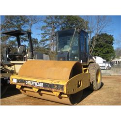 CAT CS-563E VIBRATORY ROLLER, S/N CNG01921 (07 YR) 84" SMOOTH DRUM, ECAB W/AIR, METER READING 3,034 