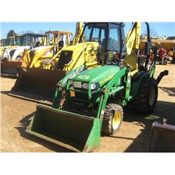 JOHN DEERE 2520 4X4 BACKHOE, S/N 71069, GP BUCKET, ROLLBAR, METER READING 491 HRS