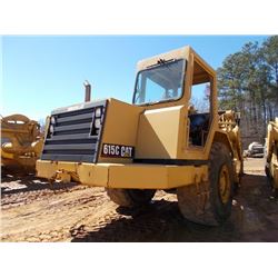 CAT 615C SERIES II MOTOR SCRAPER, S/N 9XG01363, ELEVATING, 29.5R25 TIRES, METER READING 1,619 HRS