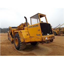 JOHN DEERE 762B MOTOR SCRAPER, S/N 731417, ELEVATING, CANOPY, 23.5-25 TIRES, METER READING 7,807 HRS