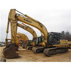KOBELCO SK 350LC HYDRAULIC EXCAVATOR, S/N Y008-21662, 9' STICK, 54" BUCKET, AUX HYD, ECAB W/AIR, MET