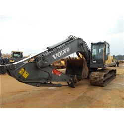 VOLVO EC210CL HYDRAULIC EXCAVATOR, S/N VCE0210CE0011055, 9'6" STICK, 48" BUCKET, ECAB W/AIR, METER R