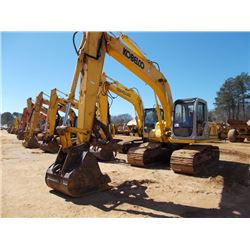 KOBELCO SK160LC HYDRAULIC EXCAVATOR, S/N YM03-U0577, 9' STICK, 36" BUCKET, THUMB, ECAB W/AIR, METER 