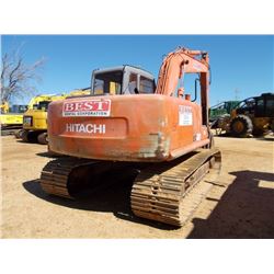 HITACHI EX120-5E HYDRAULIC EXCAVATOR, S/N 57318, 8' STICK, 24" BUCKET, THUMB, ECAB W/AIR, METER READ