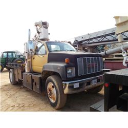 1990 GMC S/A BOOM TRUCK, S/N LJ611077, CAT DSL ENG, 6 SPD TRANS, 4T 25 NATIONAL CRANE, OUTRIGGERS ON