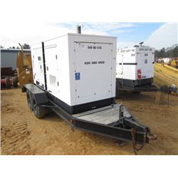 MAGNUM MMG125 GENERATOR, S/N 083965, 90 KW, 240 VOLTS, MTD ON T/A TRAILER, JOHN DEERE DIESEL, METER 