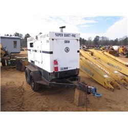 COLEMAN CJ6T-60SQ GENERATOR, S/N 7952113, 60 KW, JOHN DEERE DIESEL, MTD ON T/A TRAILER, METER READIN