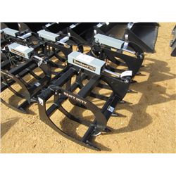 DHM-3022 (UNUSED) TWO CYLINDER 72" HD BRUSH GRAPPLE, FITS SKID STEER LOADER