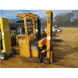 BARRETT ELECTRIC AISLE SAVER FORKLIFT, S/N 17-73047