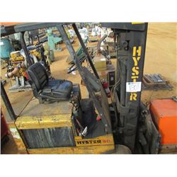 HYSTER 50 BATTERY FORKLIFT, S/N C108B10414K, 3 STAGE, SWIVEL FORK, W/CHARGER (DOES NOT RUN)