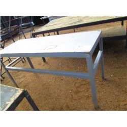 26" X 6' WOOD/ METAL TABLE