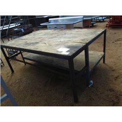 60" X 91" WOOD/METAL TABLE