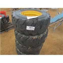 1 LOT (4) 12-16.5 TIRES & RIMS