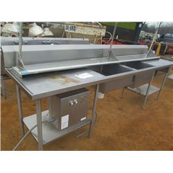 10' 2 COMPARTMENT STAINLESS STEEL SINK