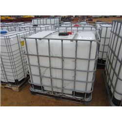 275 GALLON PLASTIC CONTAINER W/ METAL CAGE