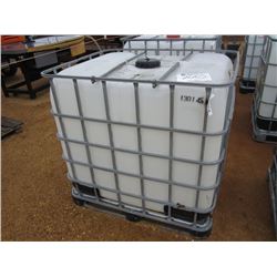275 GALLON PLASTIC CONTAINER W/ METAL CAGE