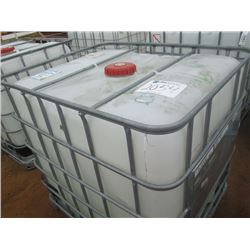275 GALLON PLASTIC CONTAINER W/ METAL CAGE