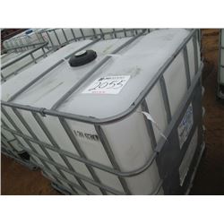 275 GALLON PLASTIC CONTAINER W/ METAL CAGE