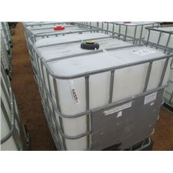 275 GALLON PLASTIC CONTAINER W/ METAL CAGE