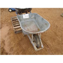 1 LOT (2) WHEEL BARROW & MISC OIL
