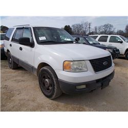 2004 FORD EXPEDITION XLT, S/N 1FMPU16L94LB03802, GAS ENG, A/T, ODOMETER READING 173,402 MILES, (COUN