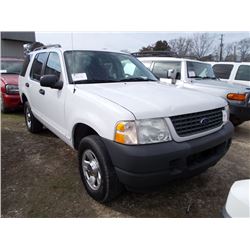 2003 FORD EXPLORER, S/N 1FMZU62K03ZA55136, GAS, A/T, ODOMETER READING 164,486 MILES