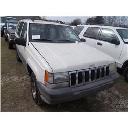 1996 JEEP GRAND CHEROKEE 4X4, S/N 1J4GZ58S0TC313263, GAS ENG, A/T, ODOMETER READING 149,691 MILES