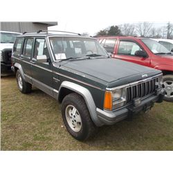 1992 JEEP CHEROKEE, S/N 1J4FT58S4NL244335, 6 CYL, A/T, ODOMETER READING 214,724 MILES
