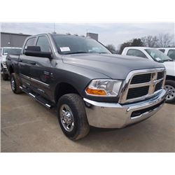 2010 DODGE RAM 2500 4X4 PICKUP, S/N 3D7UTCL3AG113079, CUMMINS TURBO DIESEL ENG, 6 SPD TRANS, CREW CA