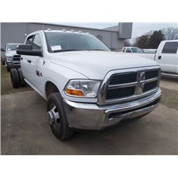 2011 DODGE RAM 3500HD CAB & CHASSIS, S/N 3D6WZ4CL5BG511516, CUMMINS DIESEL ENG, 6 SPD TRANS, CREW CA