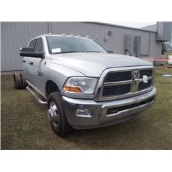 2011 DODGE RAM 350 4X4 CAB & CHASSIS, S/N 3D6WZ4CL2BG501302, CUMMINS DIESEL ENG, 6 SPD TRANS, CREW C