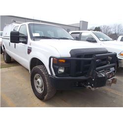 2008 FORD F350 4X4 PICKUP, S/N 1FTWW31R28EE53851, POWER STROKE DIESEL ENG, A/T, CREW CAB, COVERED BA