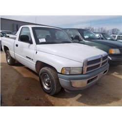 1999 DODGE RAM 1500 PICKUP, S/N 3B7HC16Y9XM543934, V8 GAS, A/T, ODOMETER READING 222,785 MILES (COUN