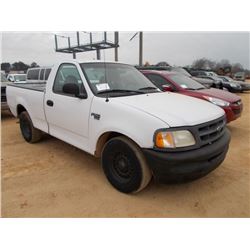 1998 FORD F150 PICKUP, S/N 1FTZ1763WNA69931, V8 GAS, A/T, ODOMETER READING 172,000