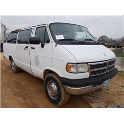 1997 DODGE PASSENGER VAN, S/N 2B5WB35Z6VK571097, GAS ENG, A/T, ODOMETER READING 210,619 MILES (TITLE
