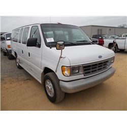 1996 FORD PASSENGER VAN, S/N 1FBJS31Y6THA72805, GAS ENGINE, A /T, 10 PASSENGER