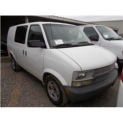 2003 CHEVROLET ASTRO VAN, S/N 1GCDM19X73B135044, V6 GAS, A /T