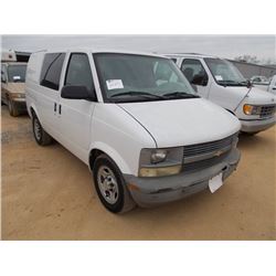 2005 CHEVROLET ASTRO VAN, S/N 1GCDM19X15B110871, V6 GAS, A/T