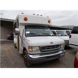 2001 FORD E350 PASSENGER BUS, S/N 1FDWE35L91HB77497, GAS ENGINE, A /T, 9 PASSENGER, ODOMTER READING 