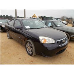 2008 CHEVROLET MALIBU, S/N 1G1ZT51F96F166157, GAS ENGINE, A/T, ODOMETER READING 210,717 MILES