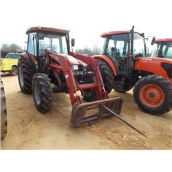CASE JX95 MFWD FARM TRACTOR, S/N HLJ021186, 3 PTH, PTO, 2 REMOTES, ECAB W/AIR, FRONT LOADER ATTACH W