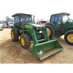 JOHN DEERE 5083E MFWD FARM TRACTOR, S/N 540243, 3 PTH, QUICK HITCH, PTO, 2 HYD REMOTES, JD 553 LOADE