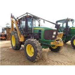 JOHN DEERE 7130 MFWD SIDE BOOM MOWER, S/N 578837L (08 YR) 3 PTH, PTO, 2 HYD REMOTES, SABRE TOOTH TIG