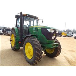 JOHN DEERE 6140M MFWD FARM TRACTOR, S/N 774739 (13 YR) 3 PTH, PTO, 3 HYD REMOTES, ECAB W/AIR, 460/85