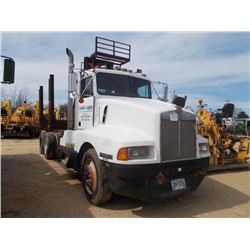 1989 KENWORTH T600 T/A PULPWOOD TRUCK, S/N 1XKAD59X1KS528406, 300HP CUMMINS ENG, 7 SPD TRANS, 2 BOLS