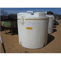 1,000 GALLON PLASTIC STORAGE TANK