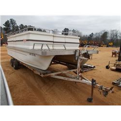 20' SKIPPER CRAFT PONTOON BOAT W/80HP MERCURY OUTBOARD ENGINE, T/A TRAILER