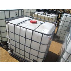 275 GALLON PLASTIC CONTAINER W/ METAL CAGE